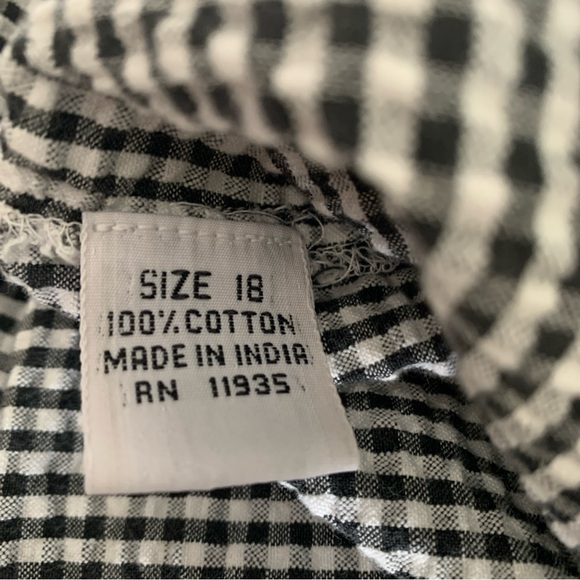 Requirements Black White Gingham Blazer 100% Cotton Pockets Single Button 18 - Picture 6 of 11